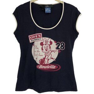 MNG Jeans Disney Minnie Mouse Bowlville Navy Sleeveless graphic t-Shirt size S